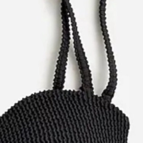 J Crew Textured Bikini Top Sweetheart Convertible Straps. Black 3X(22) NWT - Picture 3 of 6